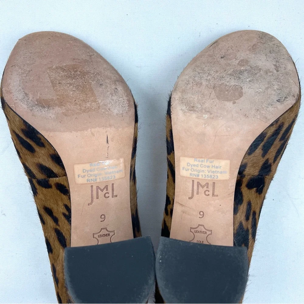 J.McLaughlin Mila Block Heel Leopard Print Calf Hair Heels – Size 9